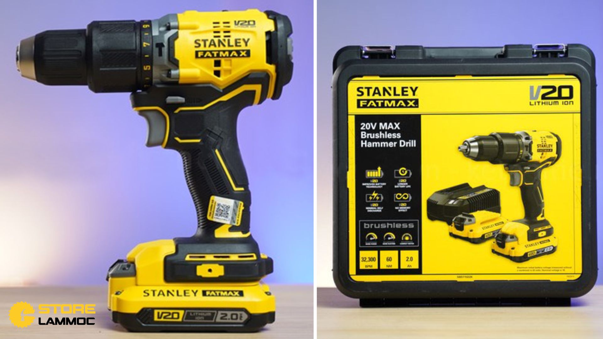 Máy khoan búa dùng pin Stanley SBD715D2K