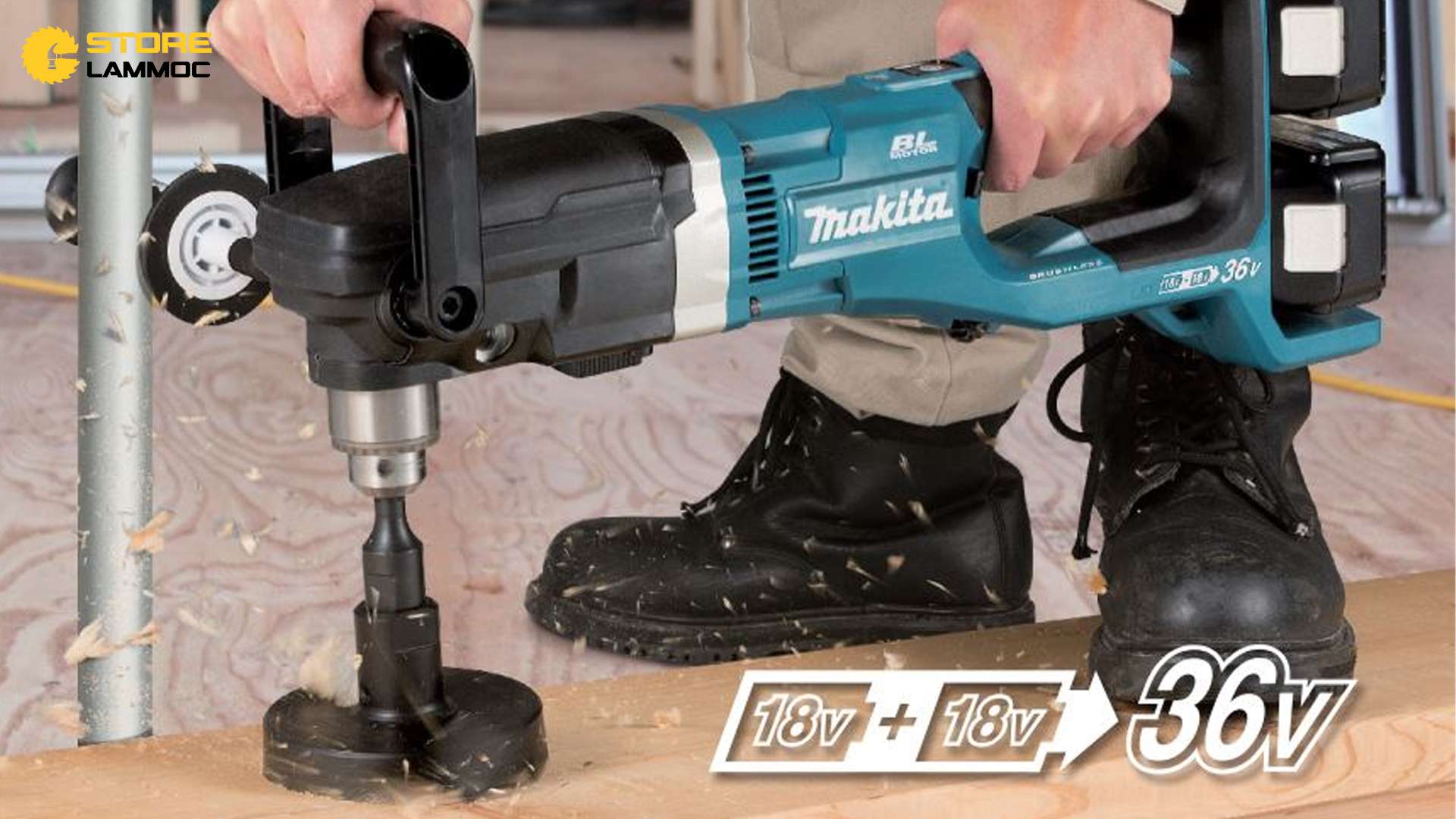 THÂN MÁY KHOAN GÓC DÙNG PIN (BL)(18VX2) MAKITA DDA460ZK