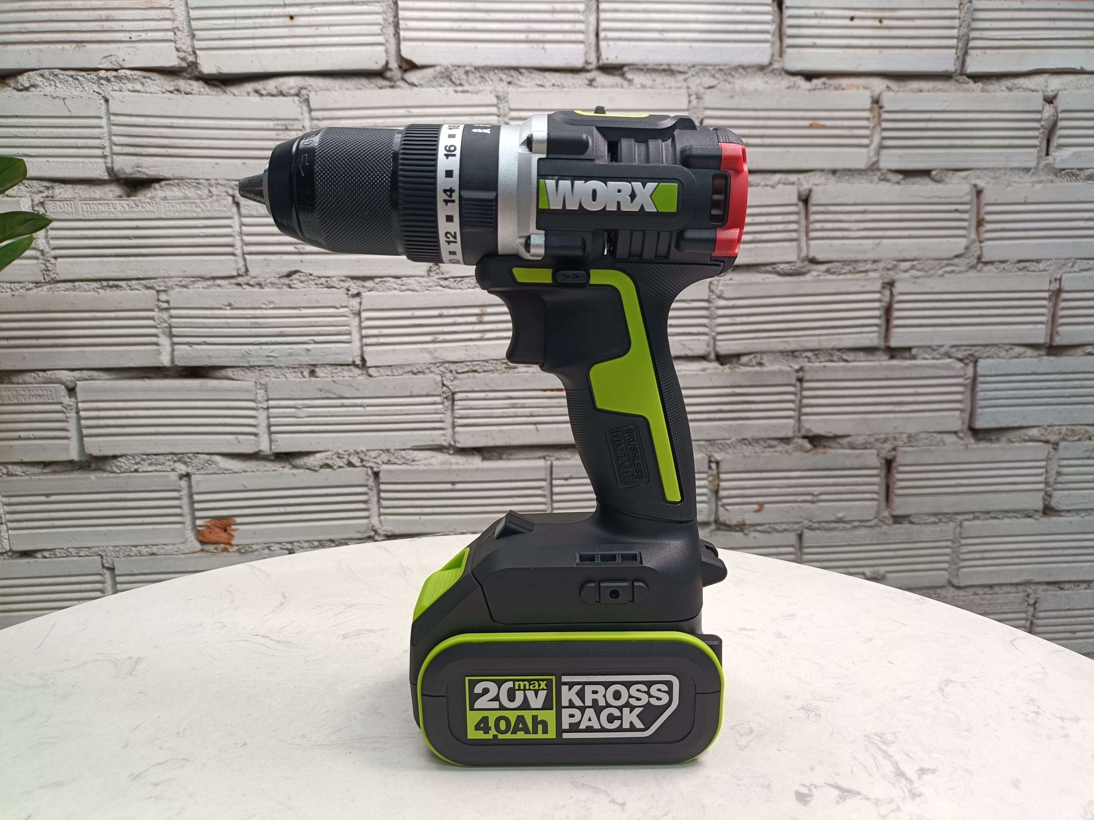 Máy khoan pin 20V 60Nm có búa kèm 1 pin 4Ah và sạc 2Ah Worx WU369.14.2B