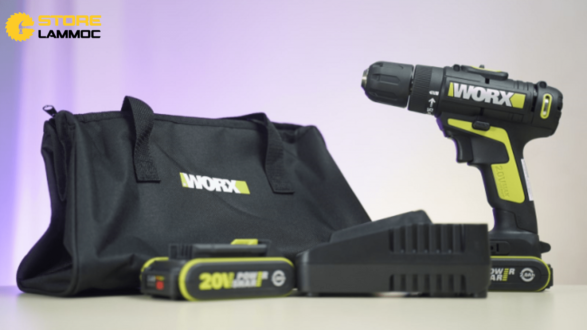 Máy khoan pin Worx WU189.2 và phụ kiện