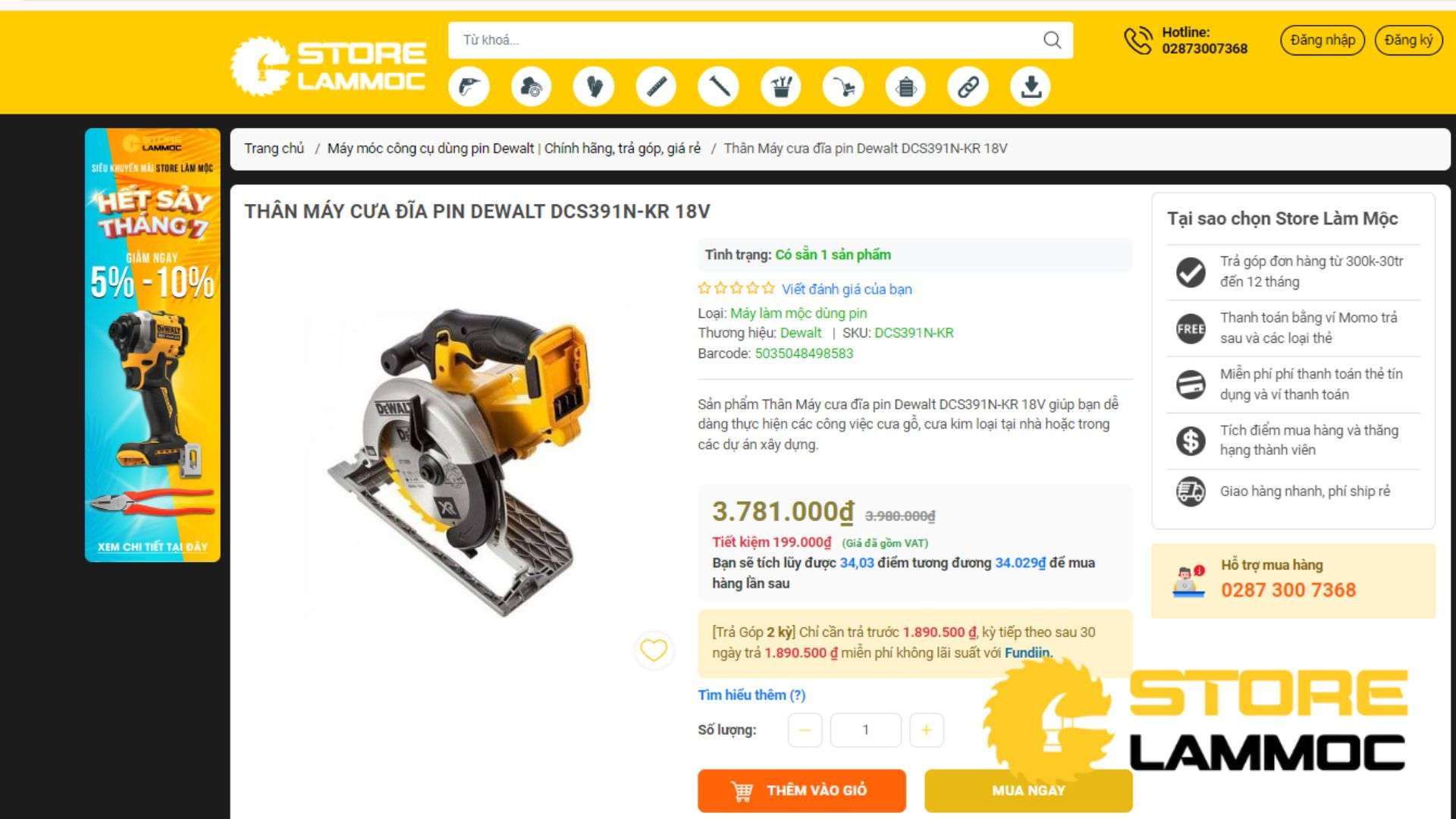 Mua sắm trực tuyến tại Web của Store Làm Mộc