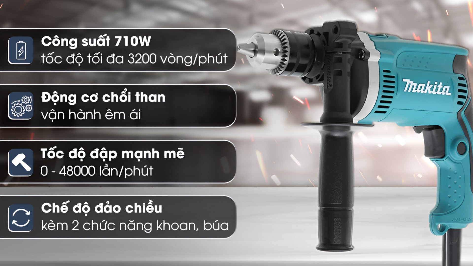 Phân biệt thật giả máy khoan điện Makita HP1630
