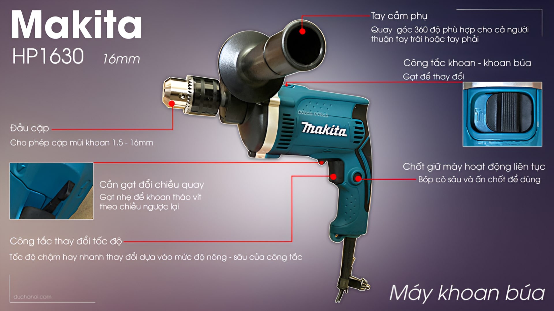 Phân biệt thật giả máy khoan điện Makita HP1630