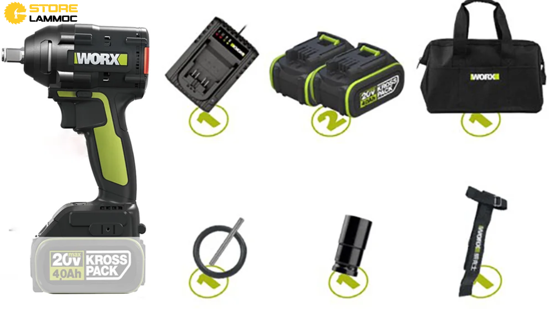 Phụ Kiện Của Máy Bu Lông Pin Worx WU279