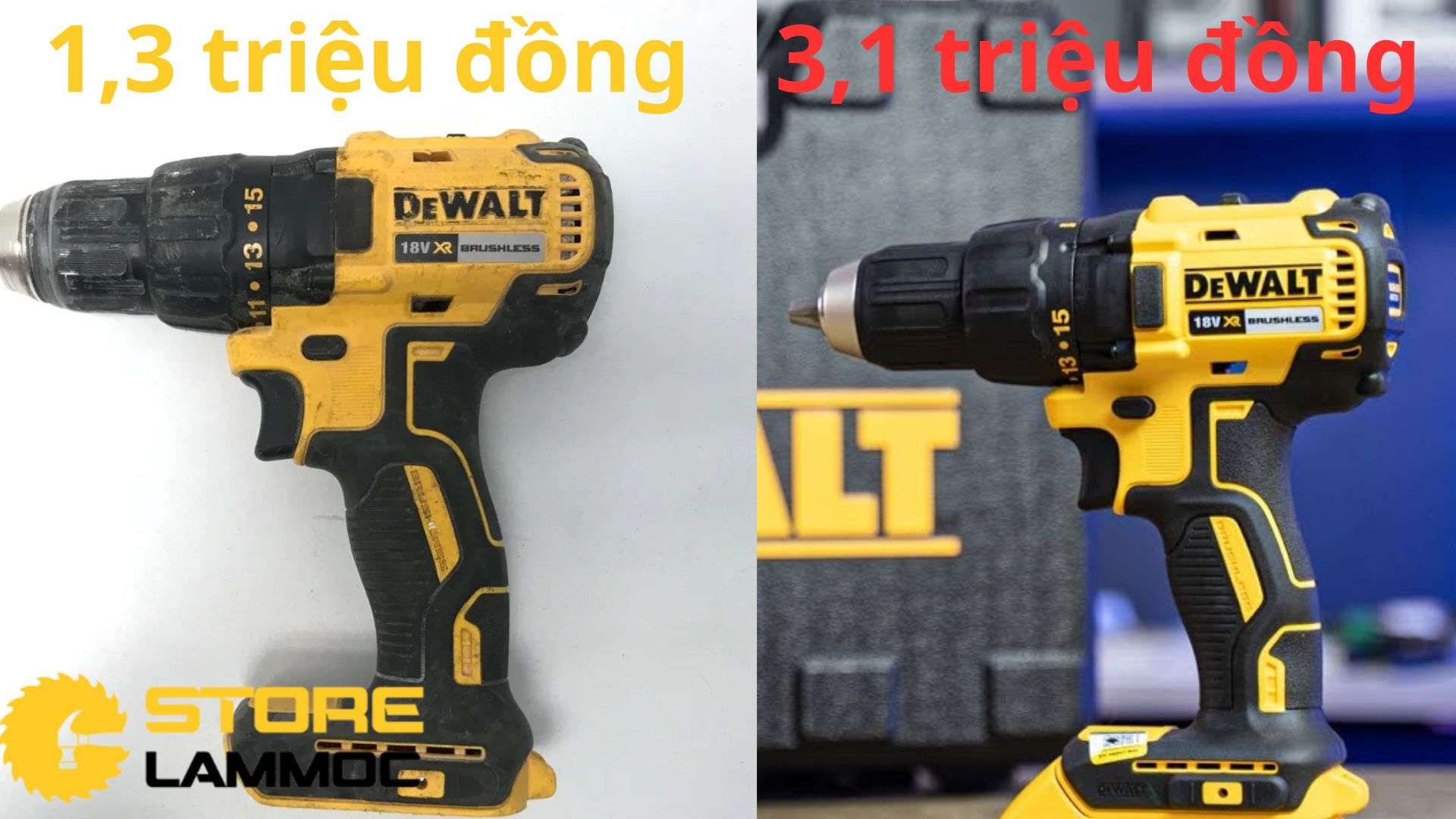 So sánh giá cả giữa máy khoan pin Dewalt DCD777 cũ và mới