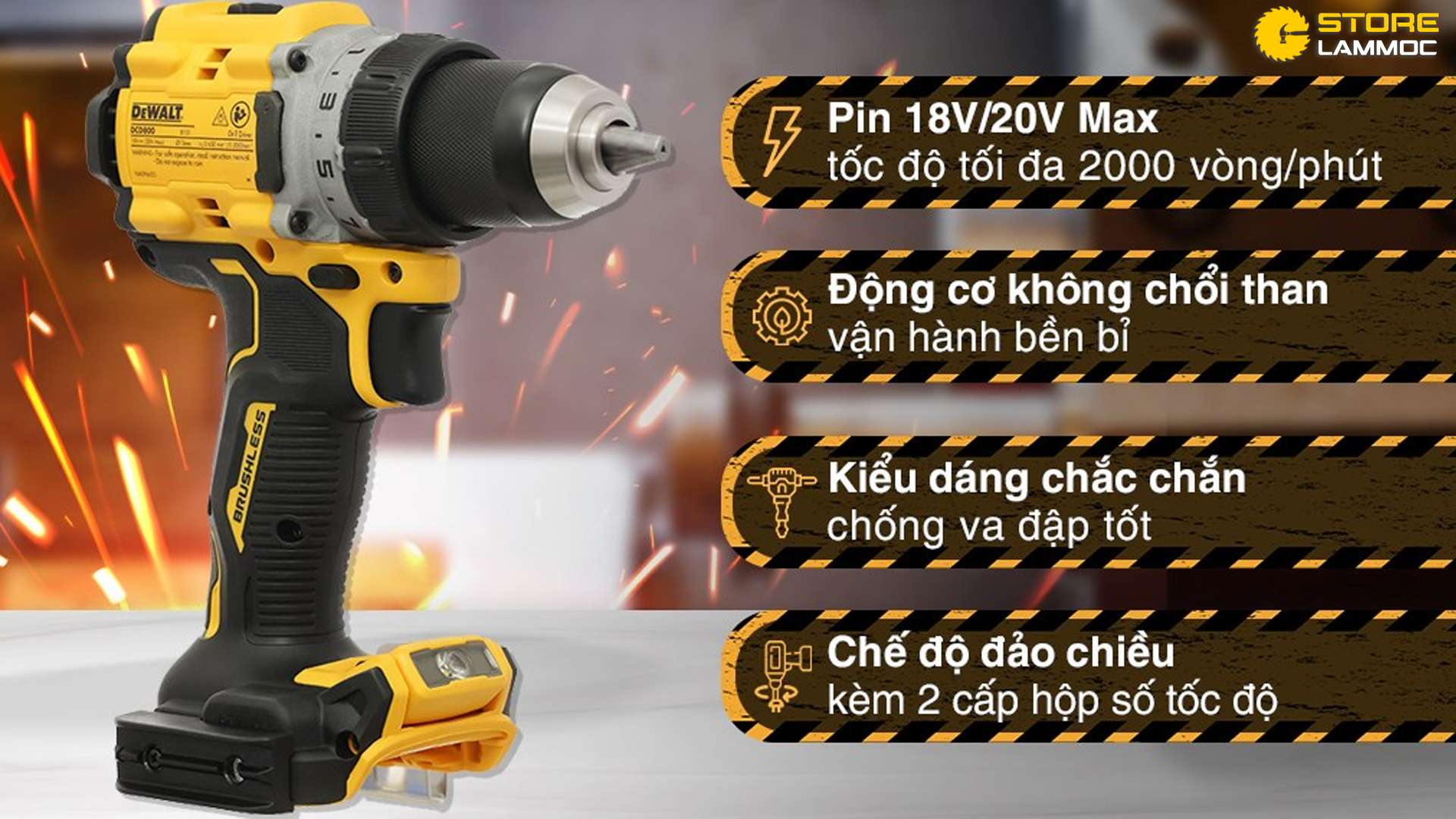 THÂN MÁY KHOAN VẶN VÍT PIN 18V DEWALT DCD800N-B1