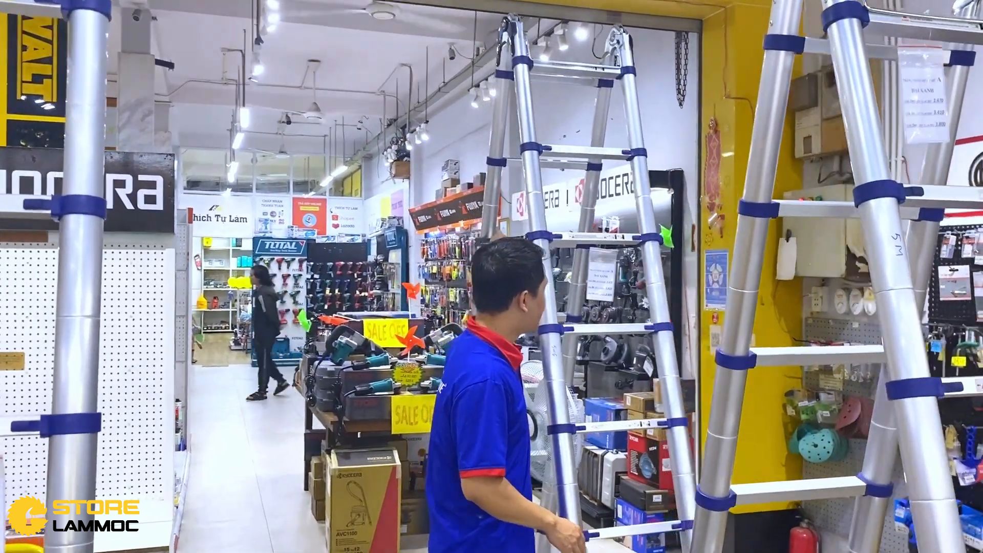 Thang nhôm dài xanh cao 5,6m