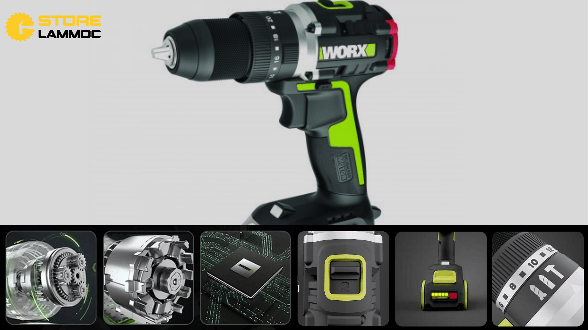 Thiết kế của máy khoan pin Worx WU369