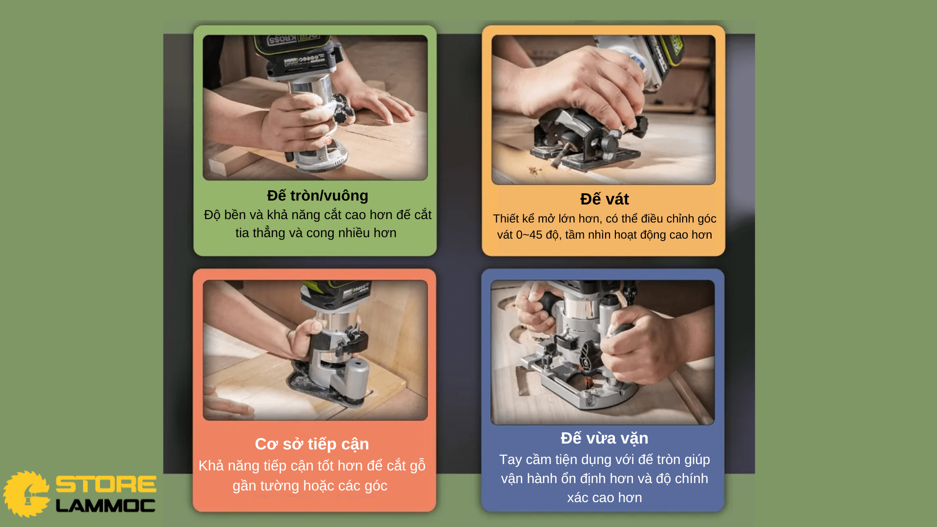 Thiết kế của máy phay pin Worx WU560