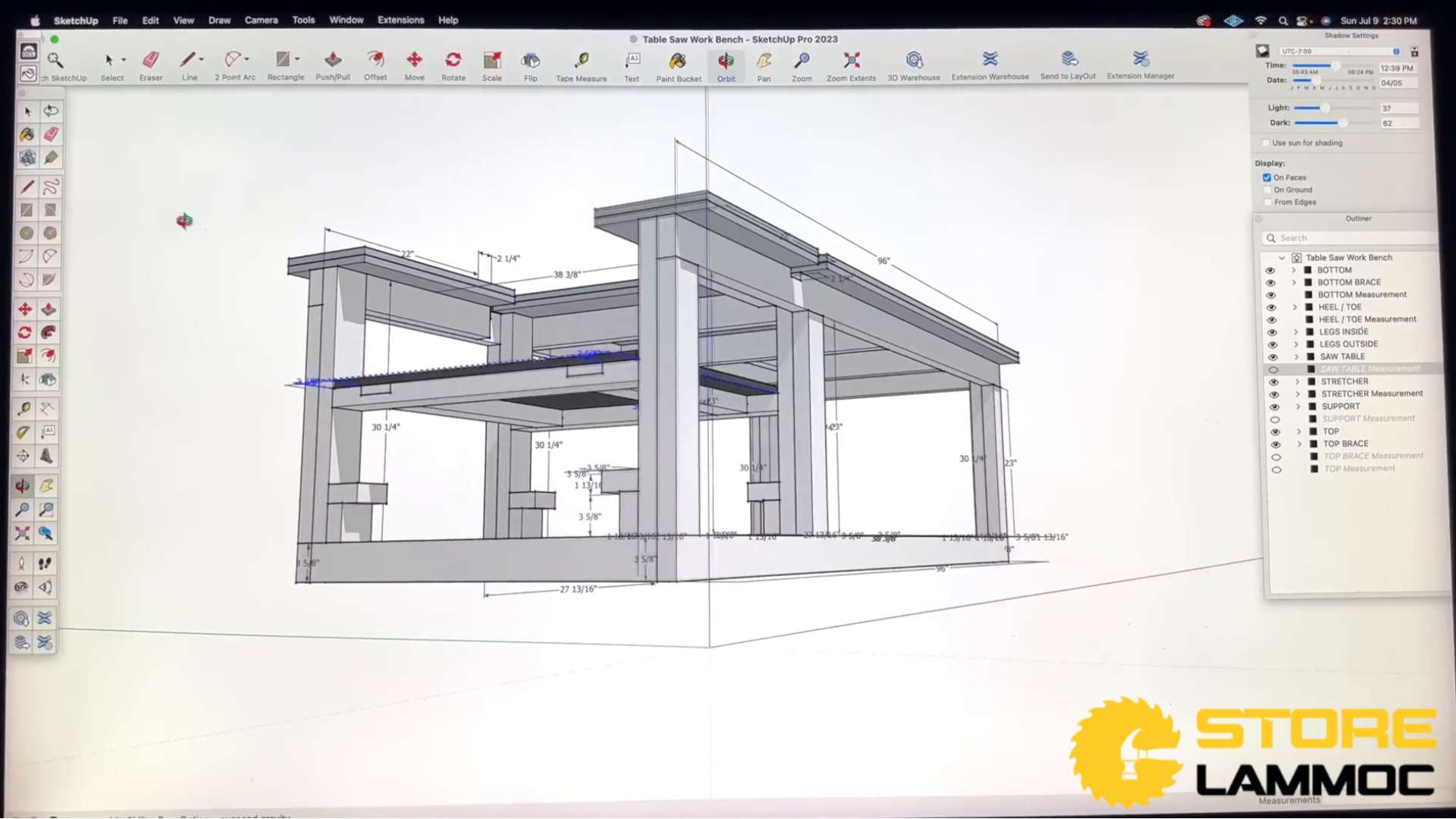 Thiết kế bàn cưa trên SketchUp