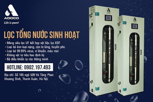 Hệ thống lọc tổng của ADOCO áp dụng công nghệ lọc UF