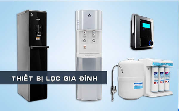Các thiết bị máy lọc nước Adoco sử dụng trong gia đình