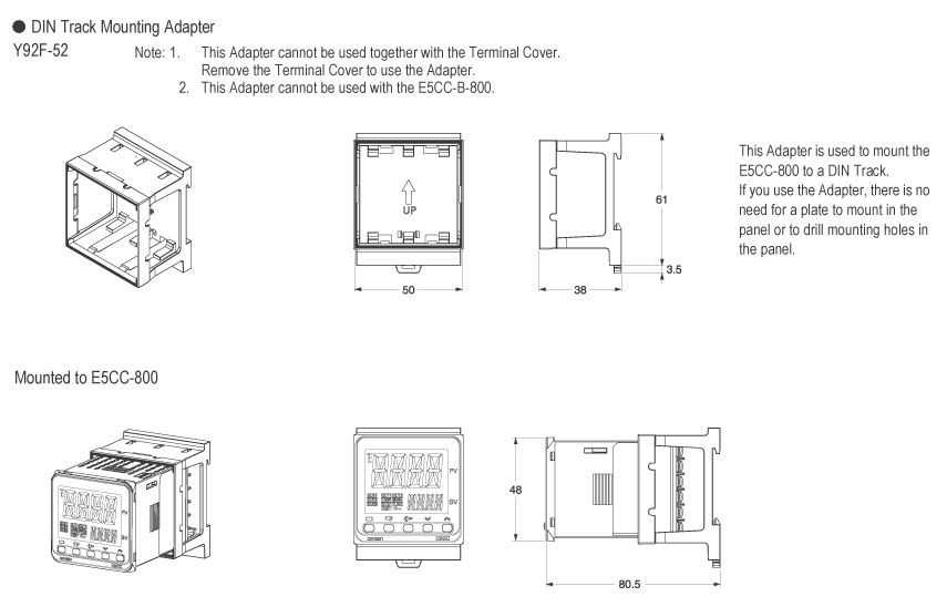 Kích thước Y92F-52 ADAPTER