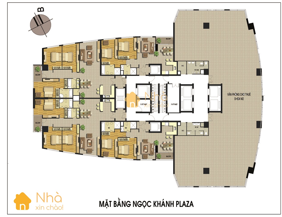 mặt bằng căn hộ ngọc khánh plaza