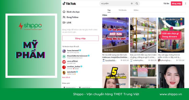 TOP 6 SẢN PHẨM NÊN TẬN DỤNG BÁN HÀNG KÊNH TIKTOK Shippo