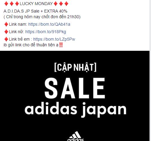 Adidas Nhật khuyến mại bao nhiêu lần một năm?