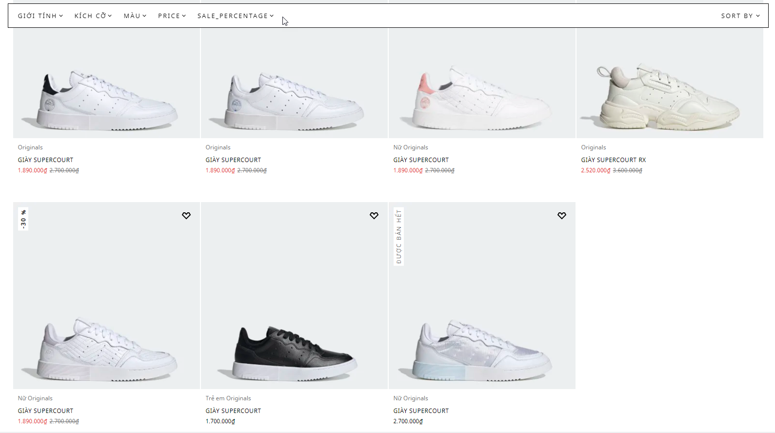 Tổng hợp các mẫu giày Supercourt sale siêu rẻ từ Adidas UK