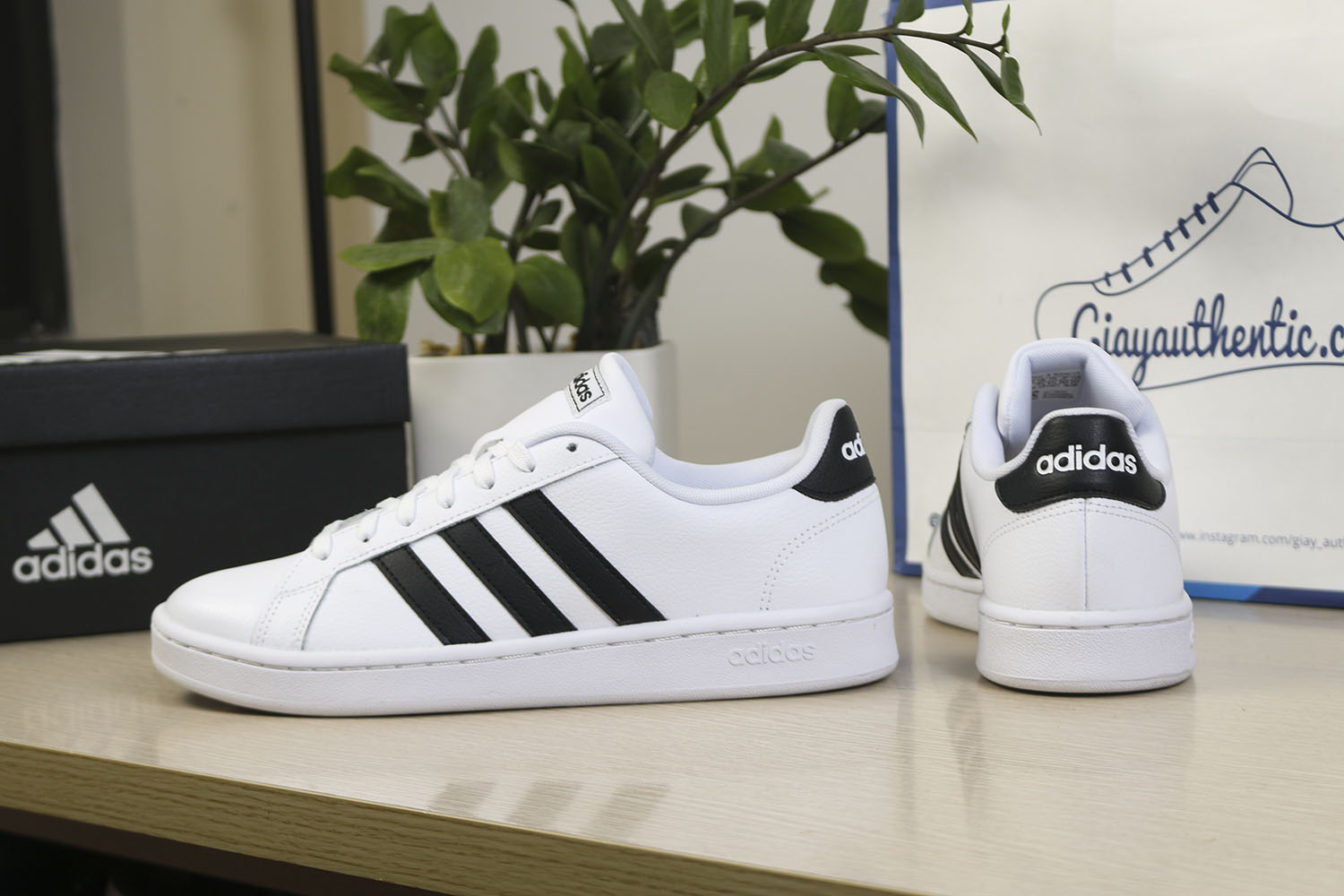 Ảnh thật 2 giày Adidas Nam Grand court F36392