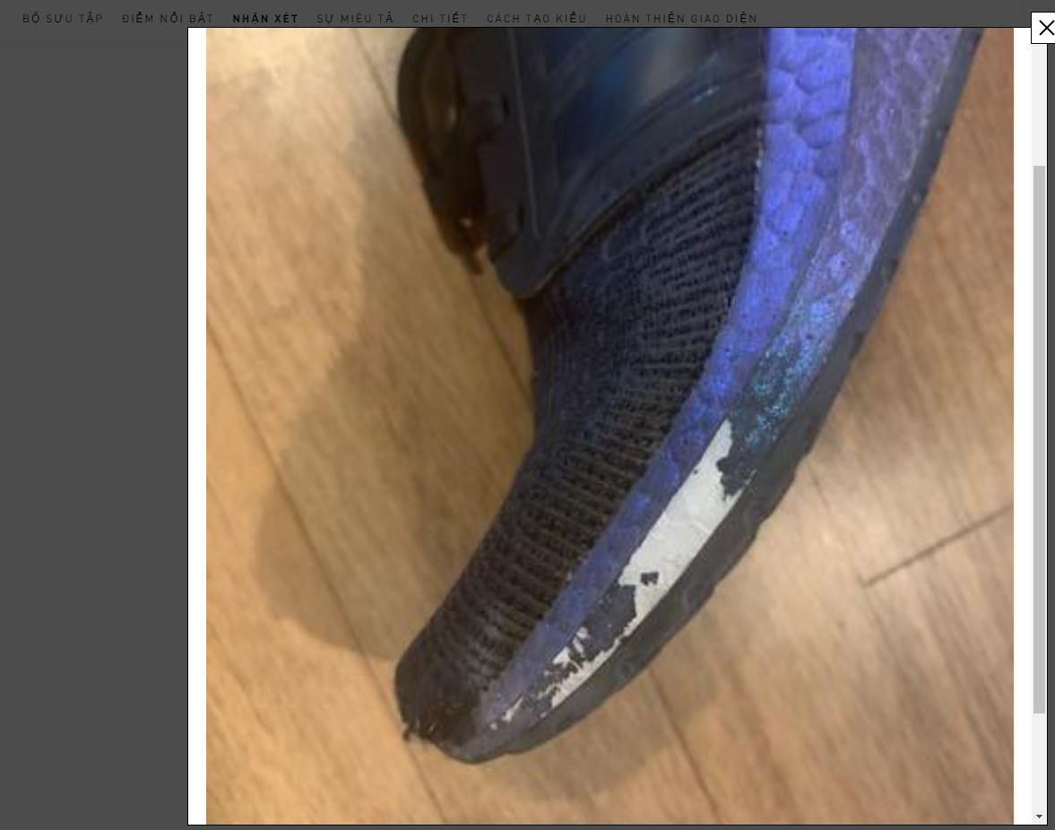 Giày Adidas chính hãng bị lỗi bong sơn