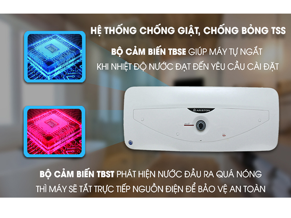 Ariston 20l BLU 20 SLIM sử dụng thanh đốt bằng đồng