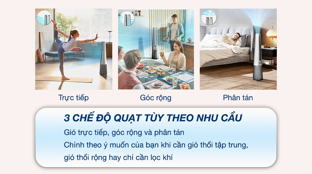 Máy lọc không khí kết hợp quạt LG PuriCare AeroTower FS15GPBF0.ABAE