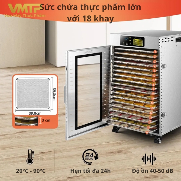 Máy Sấy Thực Phẩm Công Nghiệp 18 Khay DBC-18A