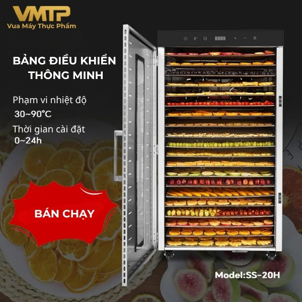 Máy Sấy Thực Phẩm Công Nghiệp 20 Khay SS-20H