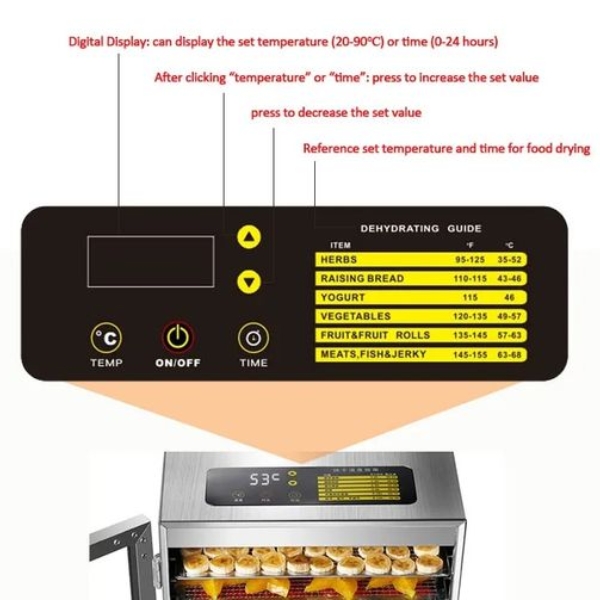 Bảng điều khiển Máy Sấy Thực Phẩm Gia Đình 12 Khay ST-06