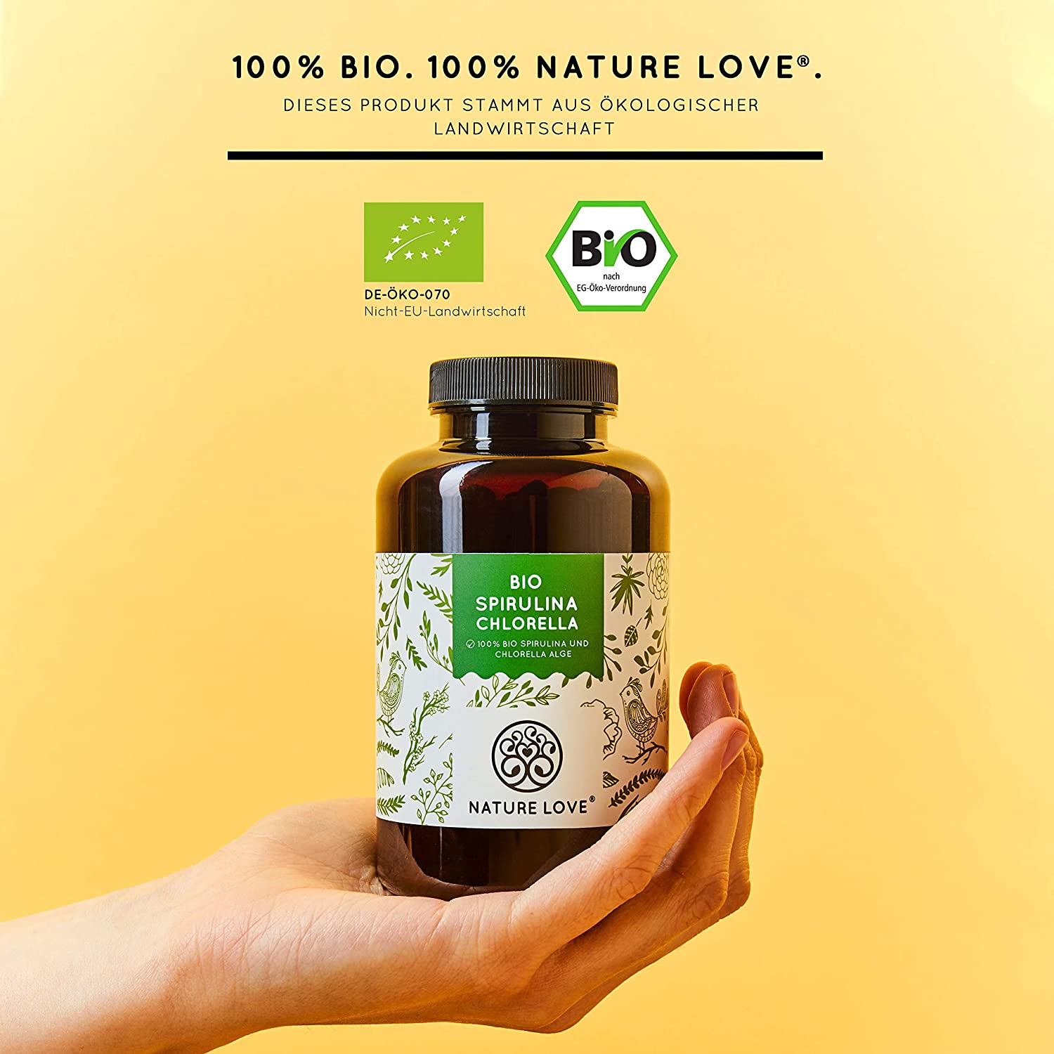 Sản phẩm viên uống cung cấp Protein Nature Love Bio Spirulina Chlorella 500 viên