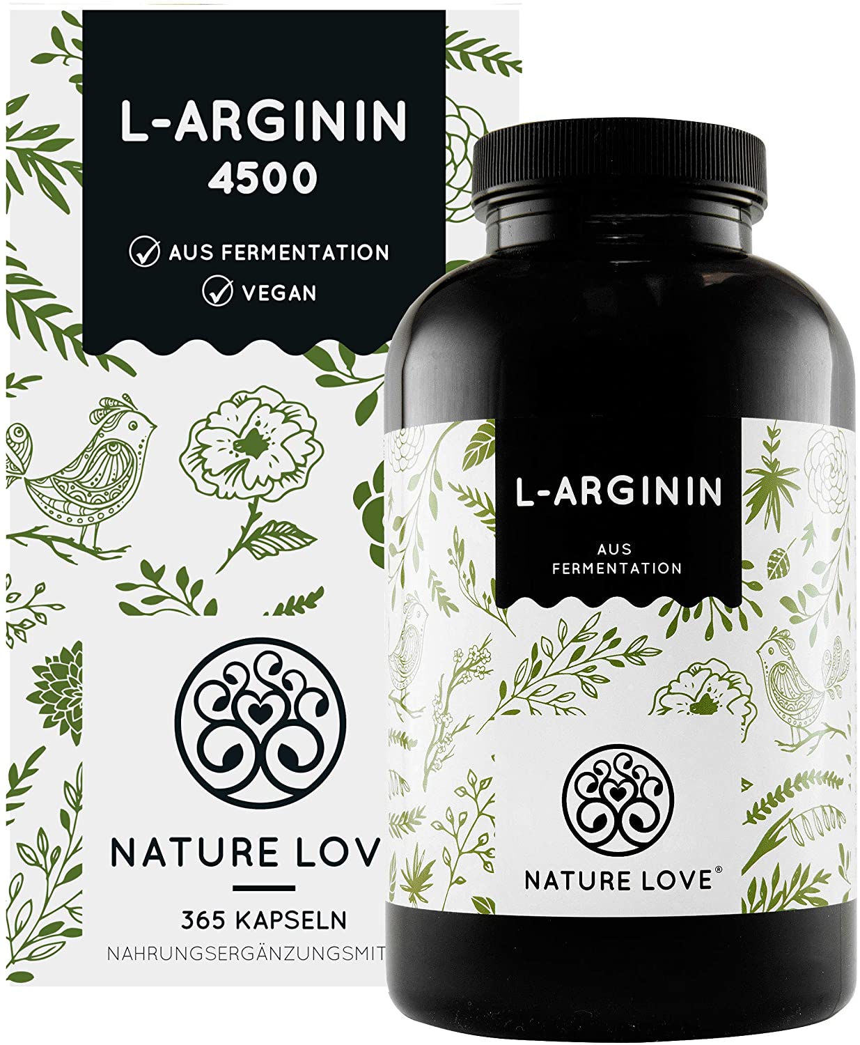 Viên uống tăng cường sinh lực, cơ bắp Nature Love L-ARGININ HCL 365 viên