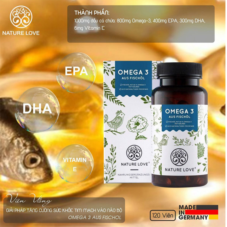 Dầu cá Nature Love Omega 3 Aus Fischol 40225 120V