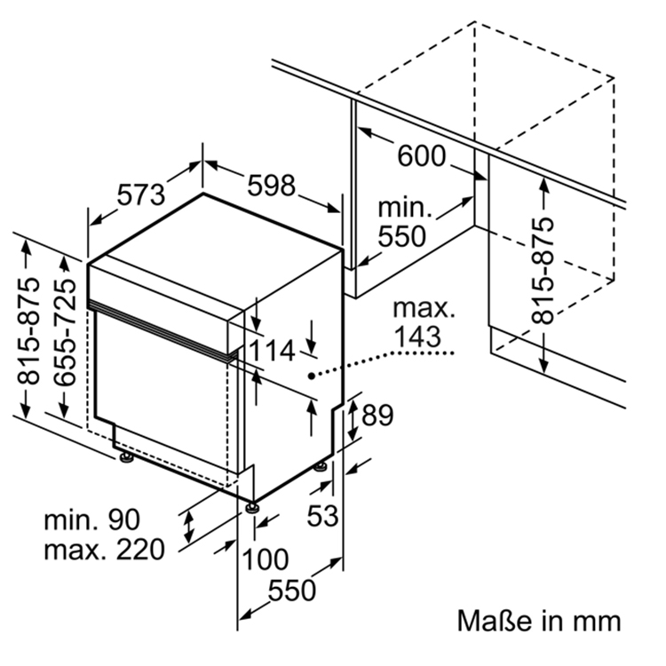 Máy rửa bát Bosch SMI6ECS57E Series 6 bán âm