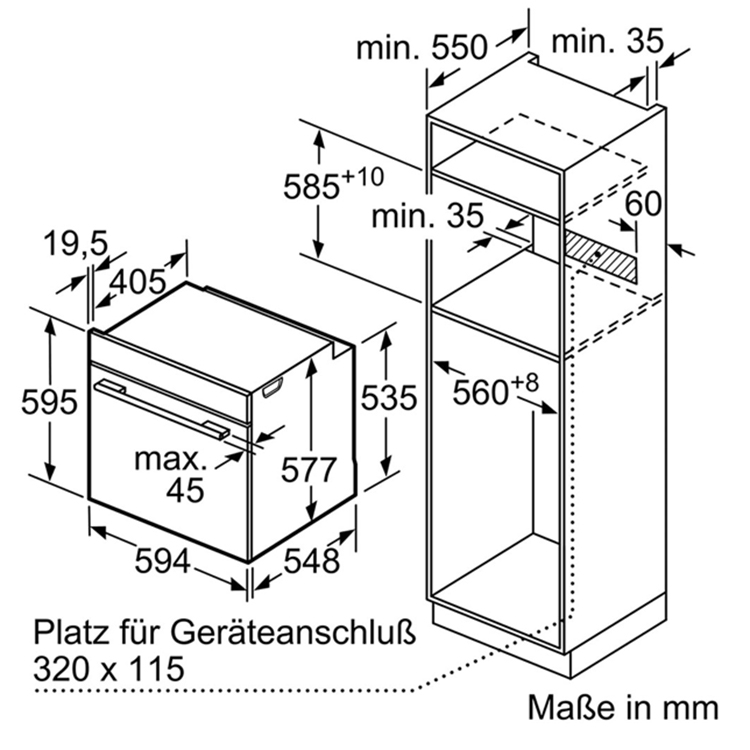 Lò nướng Bosch HBG675BS1 Series 8 âm tủ