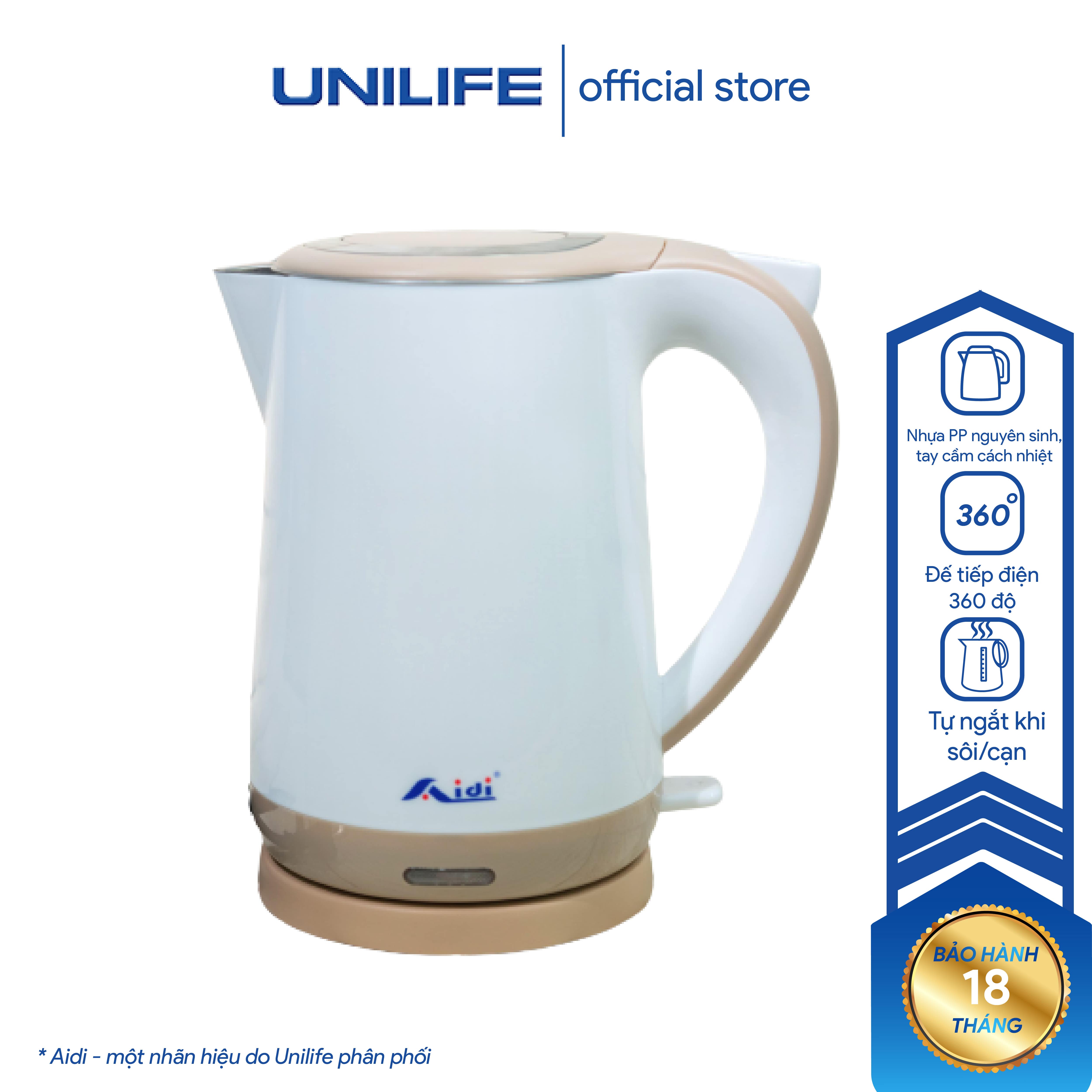 Ấm đun siêu tốc nhựa AIDI 1.7 Lít