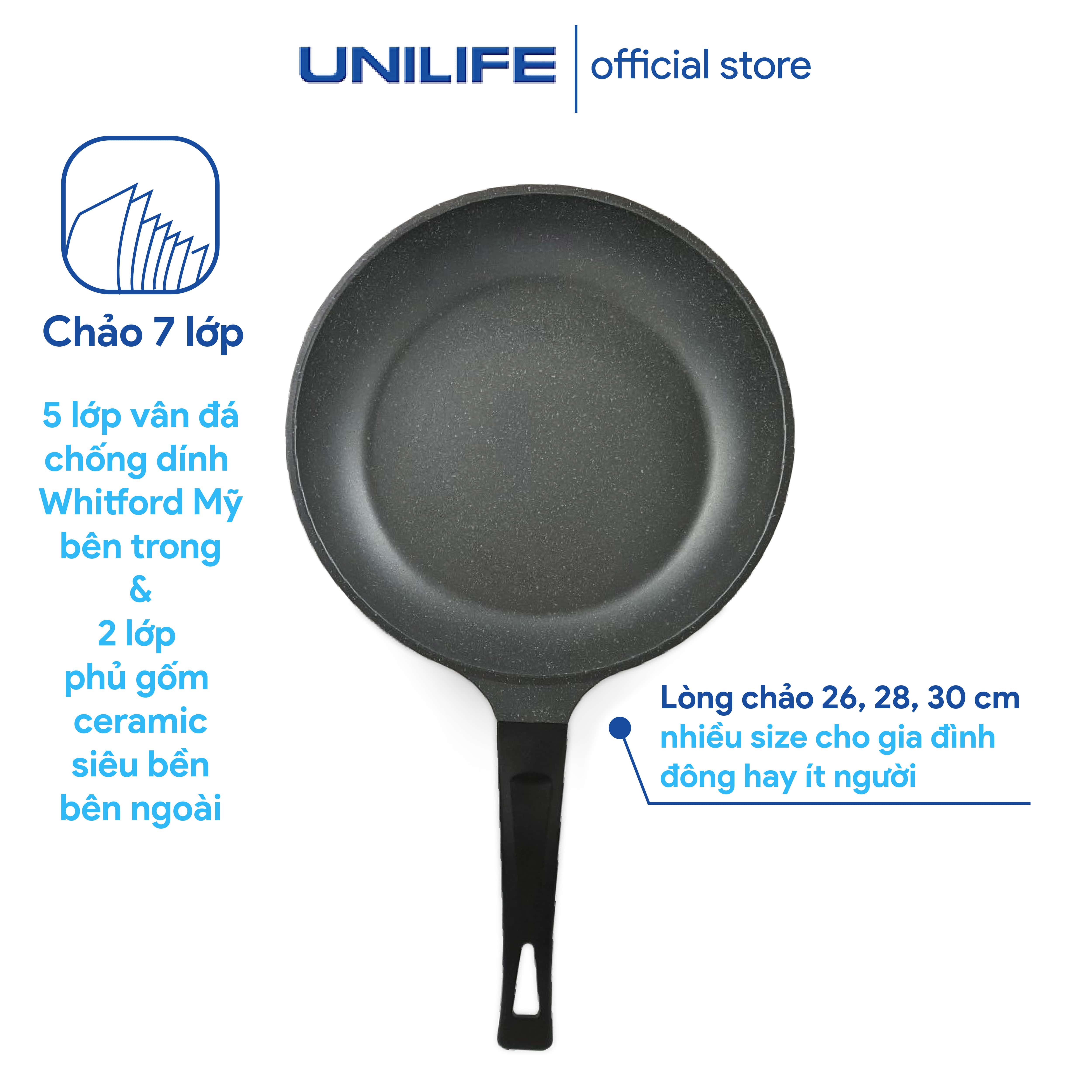 Chảo nông Unilife UL_DN  vân đá dùng chiên rán