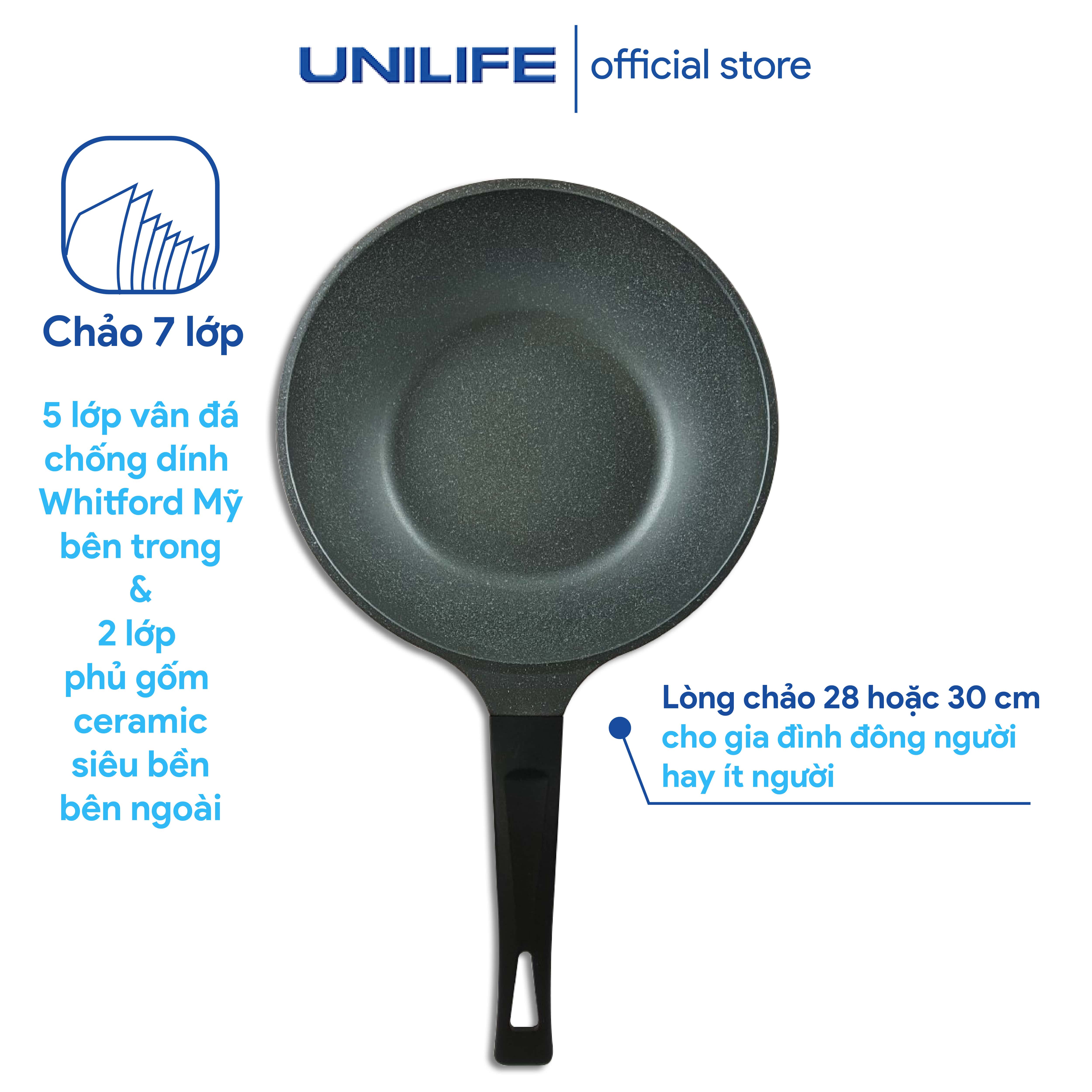 Chảo Sâu chống dính vân đá Unilife: Model ULWP28 - ULWP30