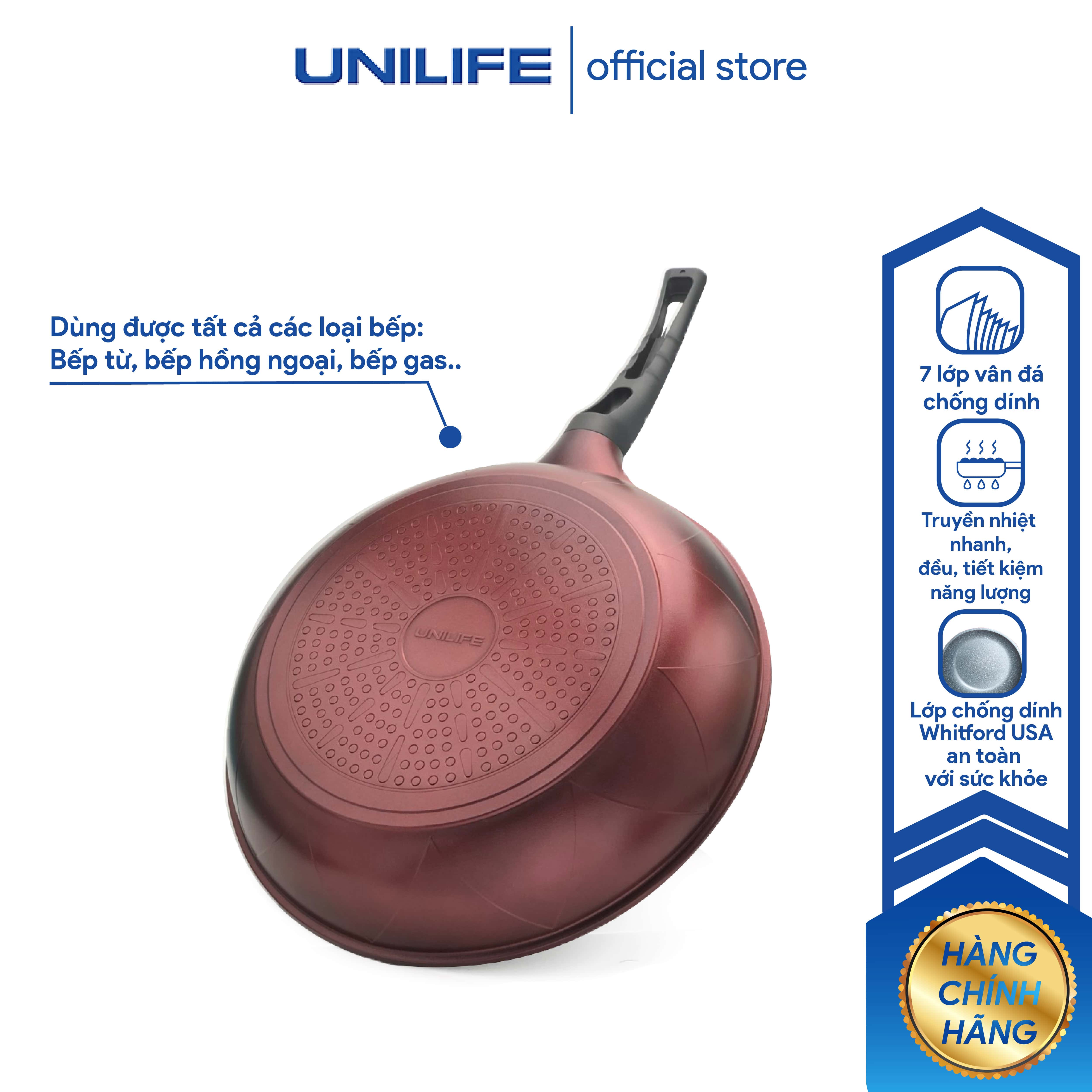 Chảo nông Unilife UL_DN  vân đá dùng chiên rán