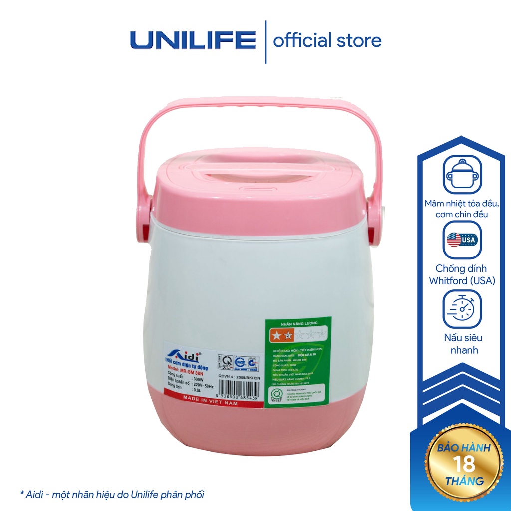 Nồi cơm điện 0.6l mini AIDI N88  Hộp cơm điện văn phòng đa năng hâm nóng thức ăn