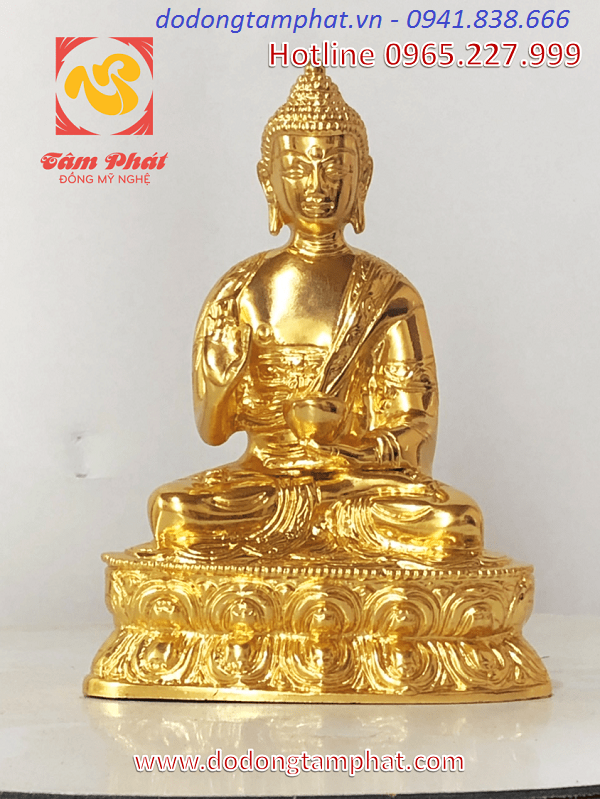 Tượng Phật Thích Ca phong cách Thái Lan bằng đồng thếp vàng