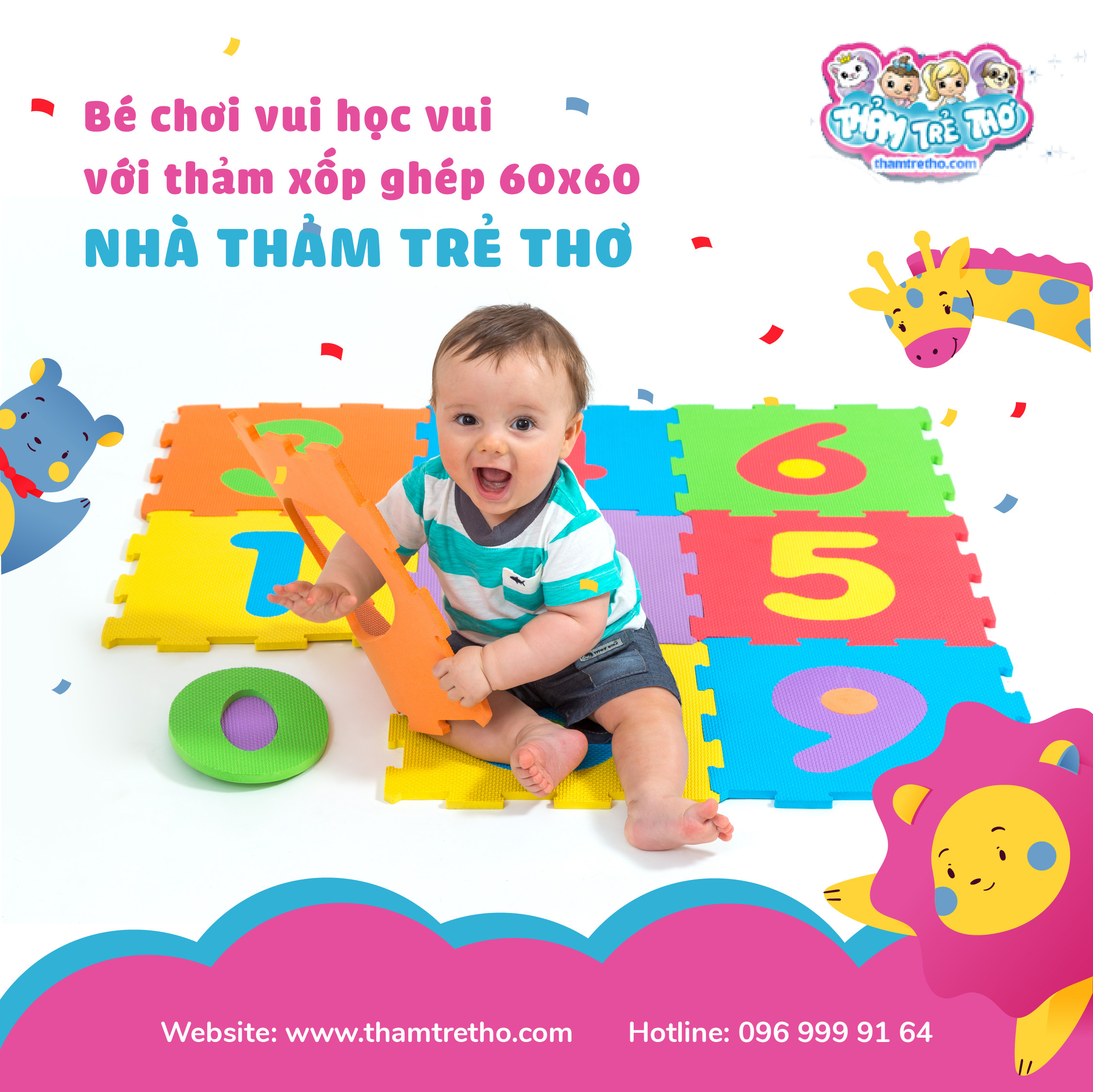 Thảm xốp ghép 60x60 cm