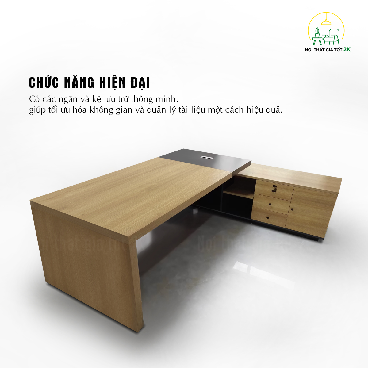 mặt sau tủ phụ bàn giám đốc