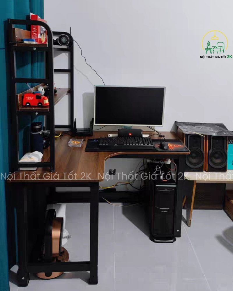 bàn học chân sắt chữ L