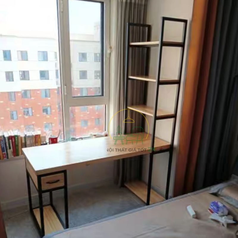 bàn học gỗ kết hợp với sắt