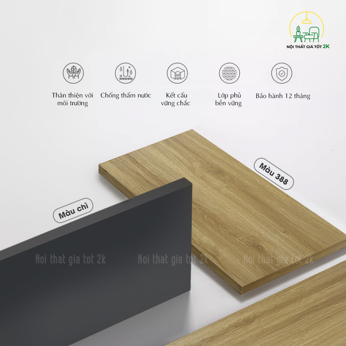 chất liệu và màu gỗ công nghiệp làm bàn họp