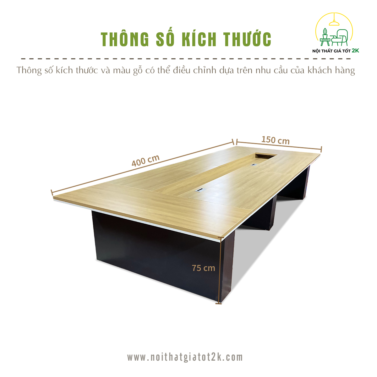 kích thước thông số cụ thể bàn họp