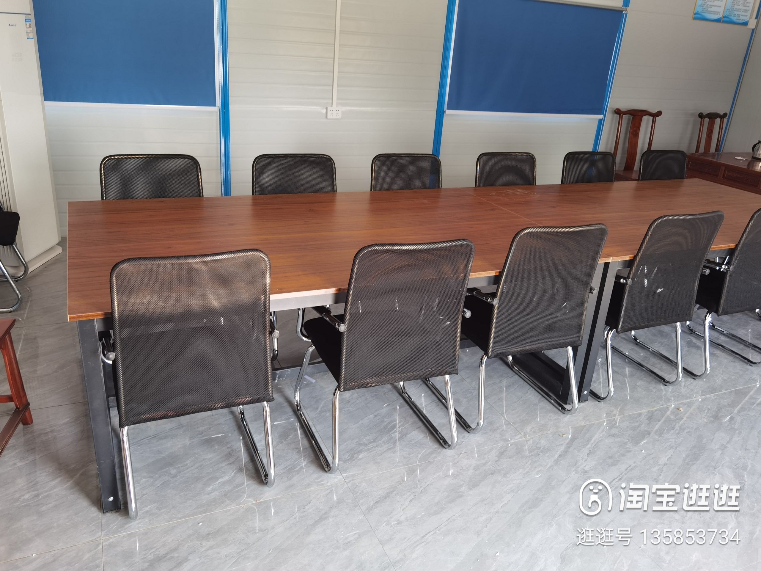 bàn họp chân sắt vân gỗ