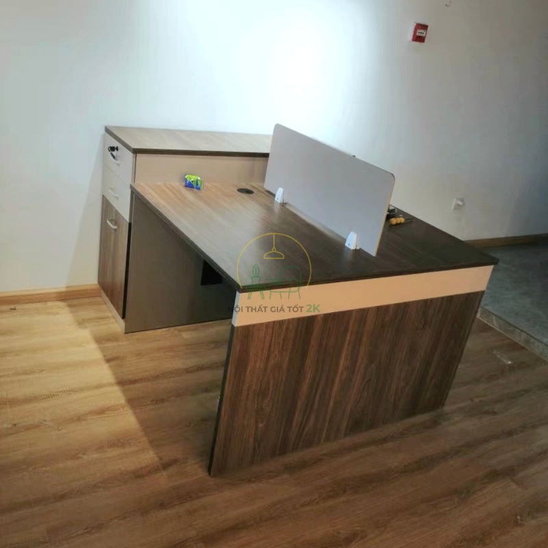 Cụm bàn làm việc 2 người chân gỗ