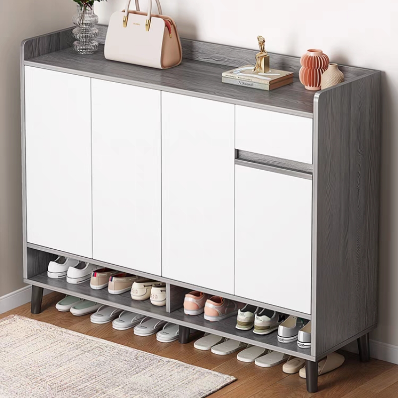 tủ giày dép tông trắng ghi sang trọng