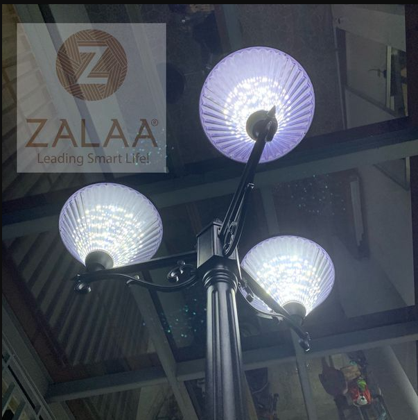 Cột đèn công viên sân vườn điện năng lượng mặt trời 3 đèn mã số ZGGD-4505-3