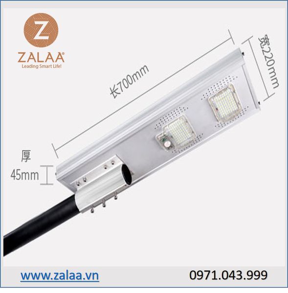 Đèn liền thể nhôm năng lượng mặt trời 100w